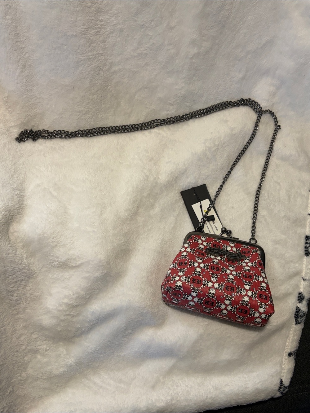 Ed Hardy Floral Chain Crossbody Bag